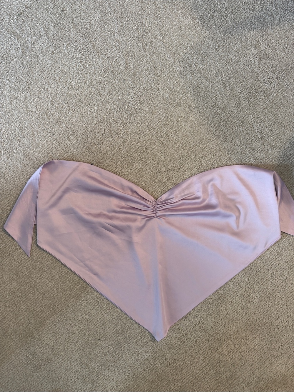 Forever 21 Strapless Satin Scarf Top in Light Mauve